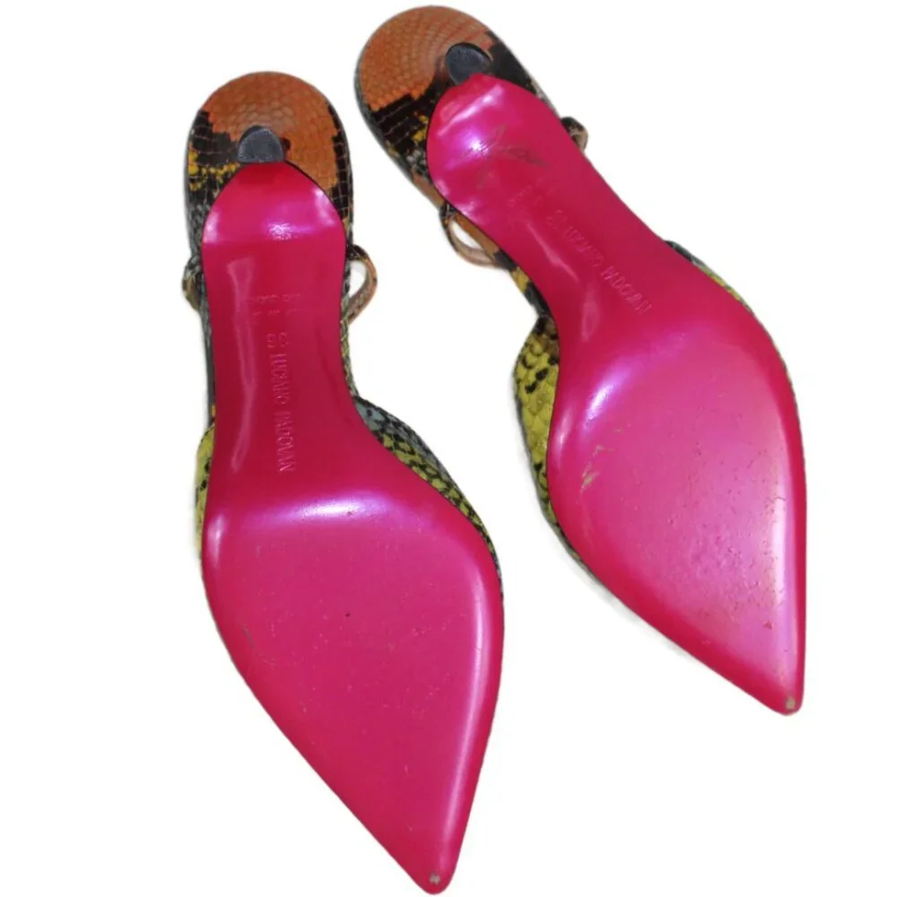 Luciano Padovan Multicolor Snakeskin Slingback Closed Toe Pumps Size 36 (US 6)